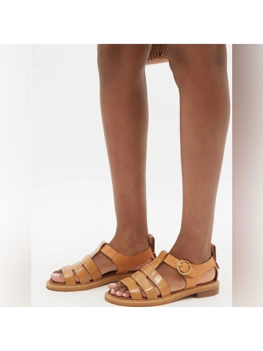 See by Chloe Millye Leather and Rubber Fisherman Sandals in Brown - NWT